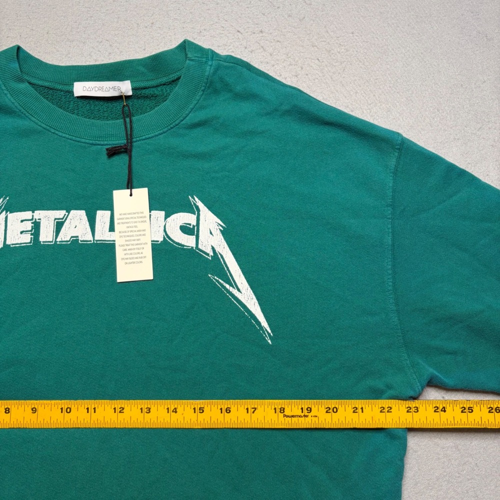 Daydreamer Metallica Sweatshirt Women M Green Birth School Metallica Death NWT - Picture 6 of 14